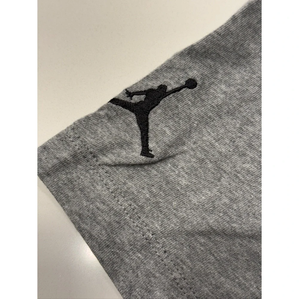 Jordan Air EMB T-Shirt Men's Grey DM3182-091 Short Sleeve L Cotton Crew Neck NWT